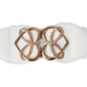 Conjoined Hearts Buckle Belt - White